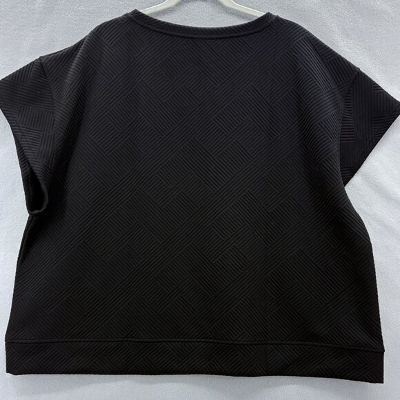 SEE AND BE SEEN Womens Black Textured 2 Piece Wide Leg Crochet Detail Boho SZ 2X - Picture 11 of 16